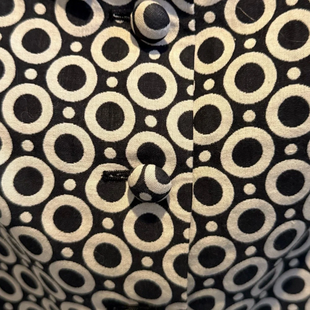 Etcetera by Carlisle Navy/Cream Cap Sleeve Shift Dress size 14/Large - Picture 6 of 9